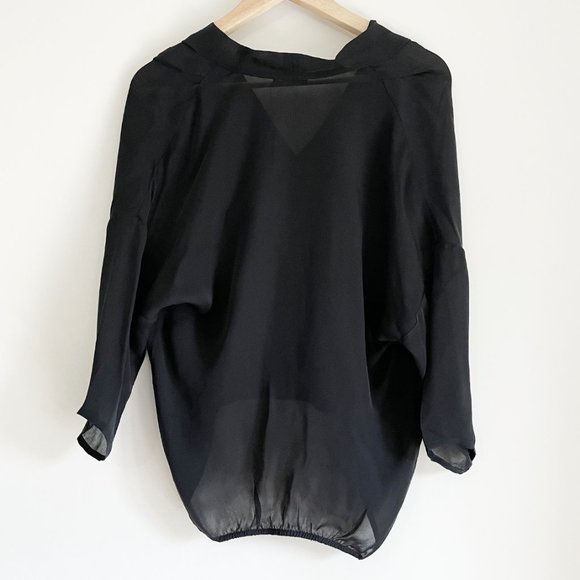 Babaton | 100% Silk | Wrap Front Blouse | S - Picture 2 of 3